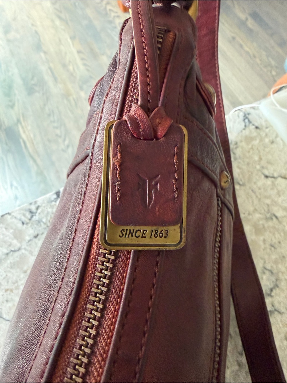 Frye Rivet Leather Shoulder Bag - Picture 7 of 11